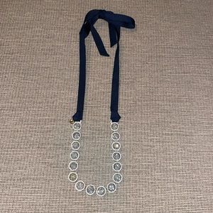 J. Crew Girls Silver Sparkle and Navy Necklace